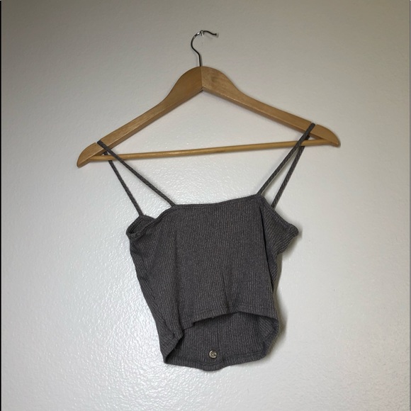 May Pink Grey Strap Crop Top - Picture 5 of 6